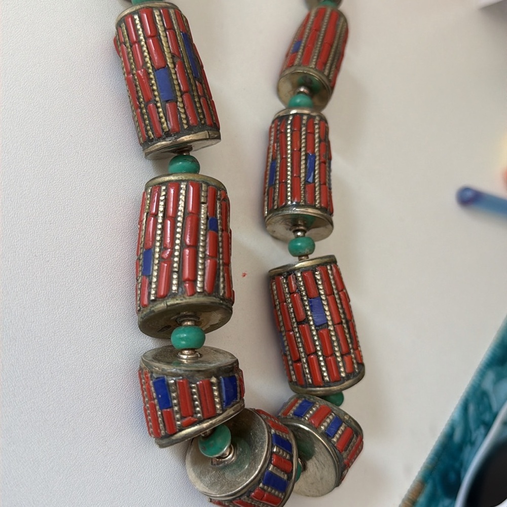 Heavy weight beads beaded necklace